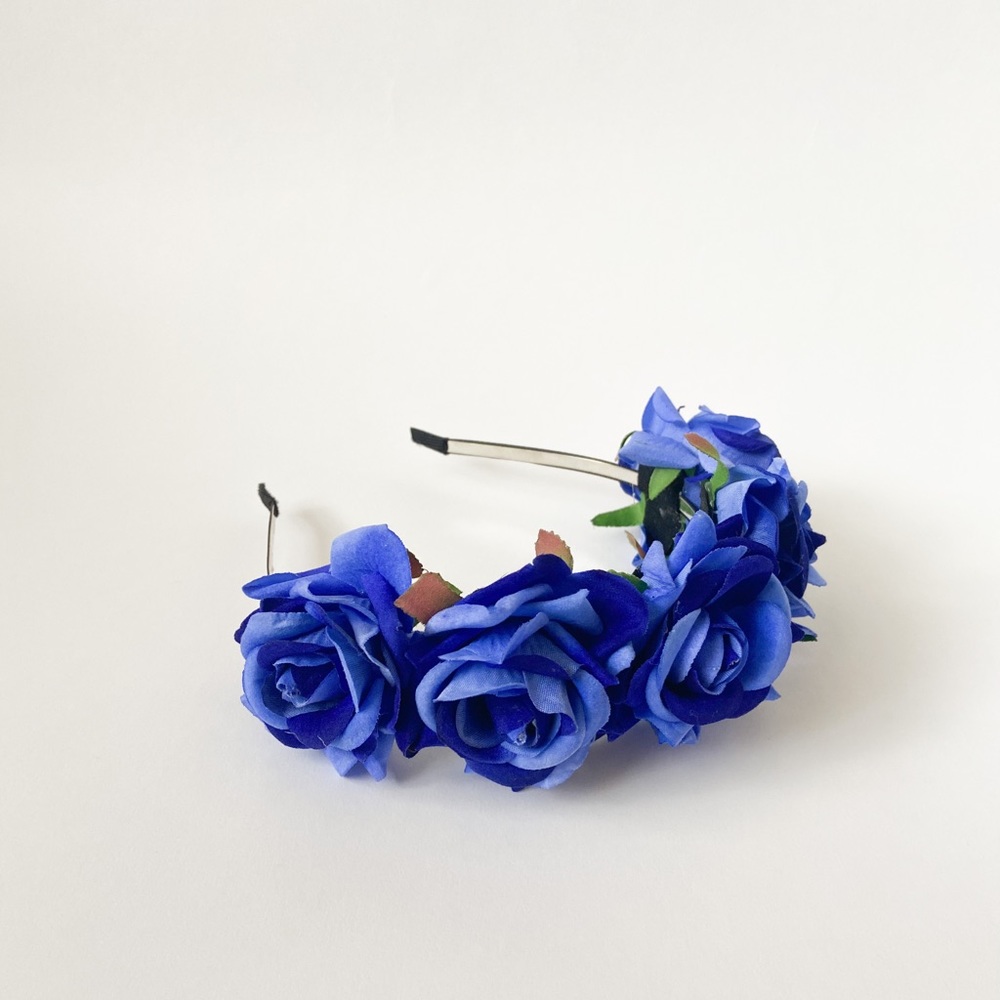 Blue Roses Headband